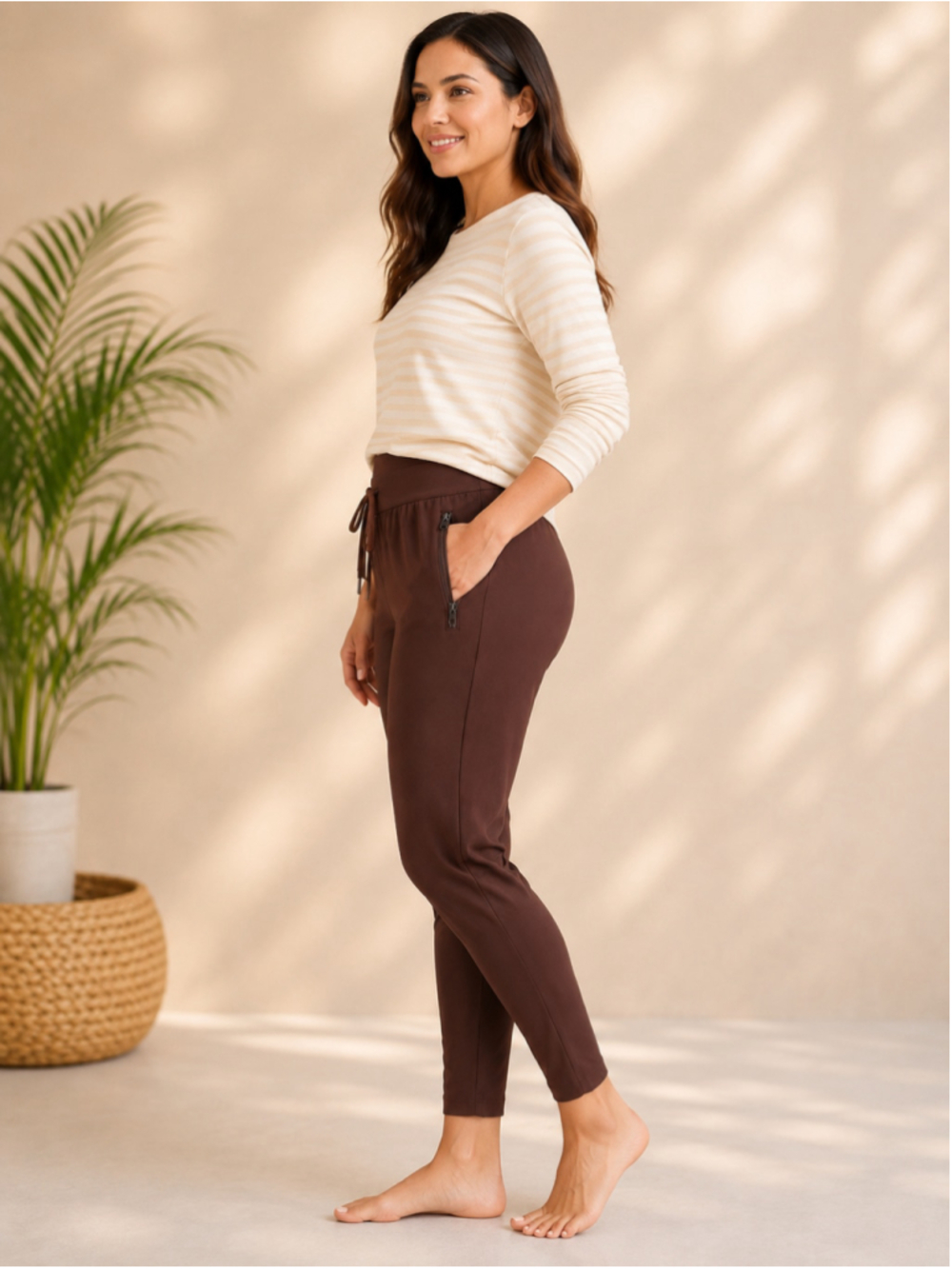 Old Navy High-Waisted PowerSoft Jogger Pants Espresso Brown – Size S - Picture 2 of 8